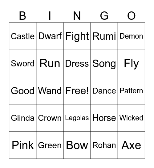 Bingo Night! Bingo Card