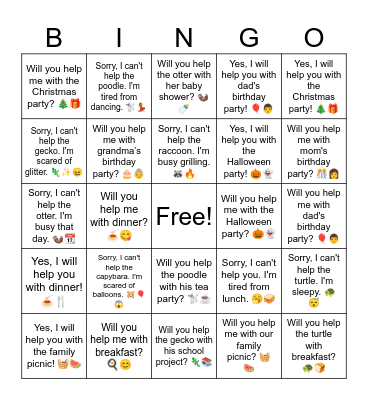 B5 L16 Will you help me with breakfast? 🍳😊 Bingo Card