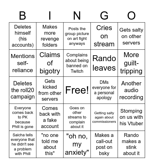 PHILL-TH BINGO Card