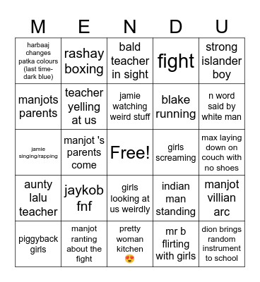 baby shower (the random day board) Bingo Card