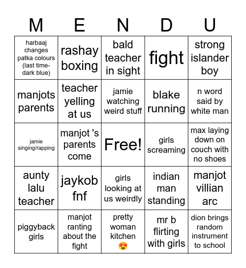 baby shower (the random day board) Bingo Card