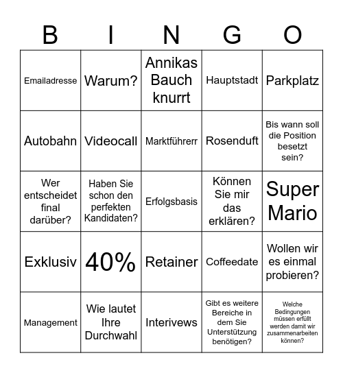 Bullshit Bingo Card
