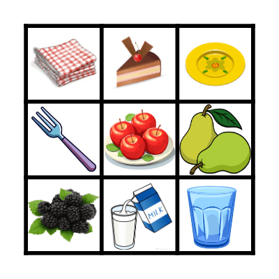 An Picnic Bingo Card