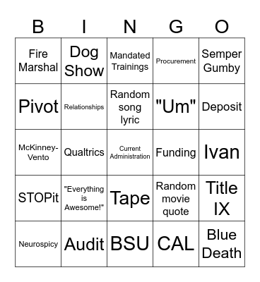 2025 PD Bingo Card
