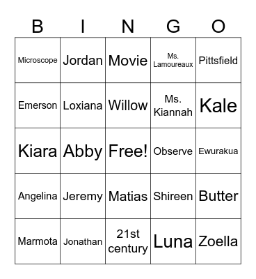 21st Century Summer 2025 Bingo Card