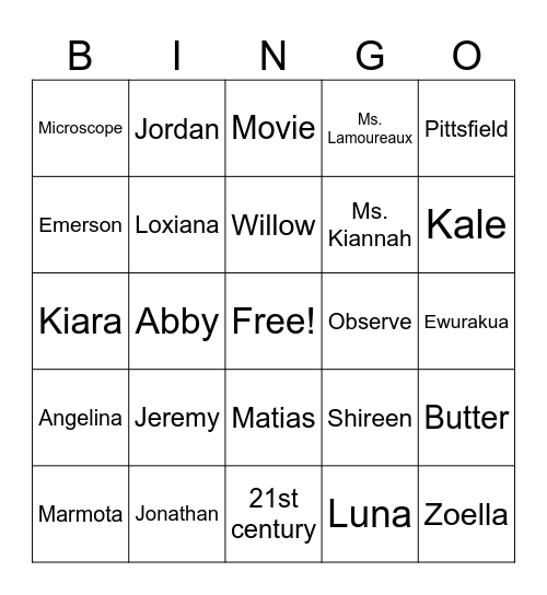 21st Century Summer 2025 Bingo Card