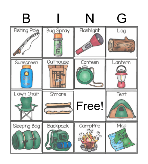 Camping BINGO Card
