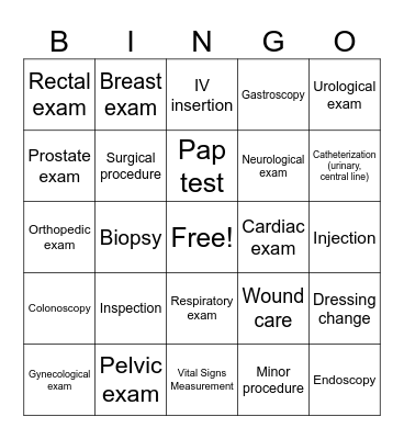 Exam Vocabulary Bingo Card