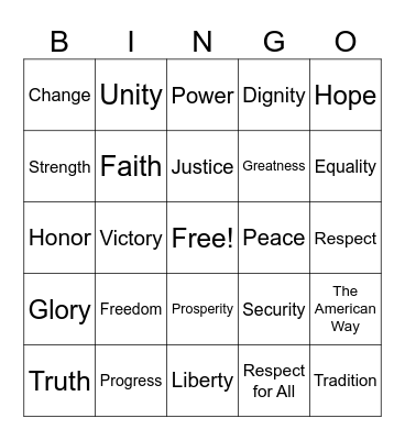 Propaganda Bingo Card