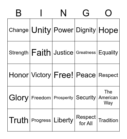 Propaganda Bingo Card