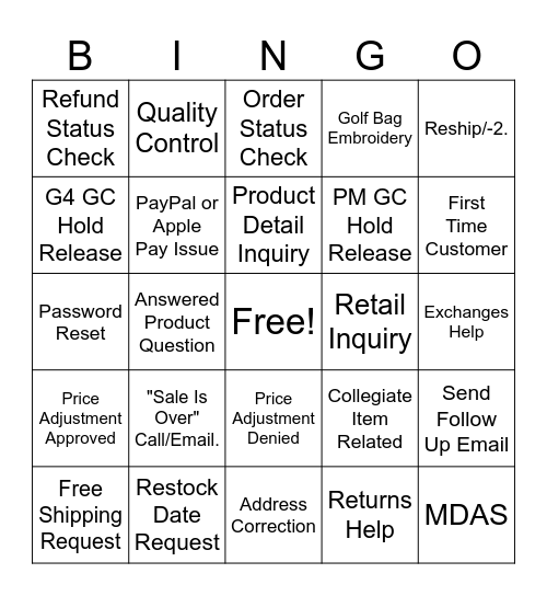 EOSS! Bingo Card