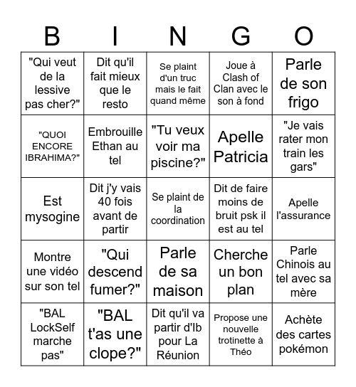 BINGO JPP Bingo Card