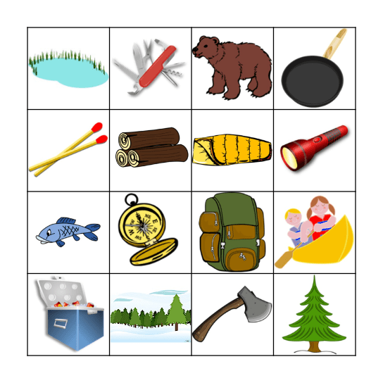 Camping! Bingo Card