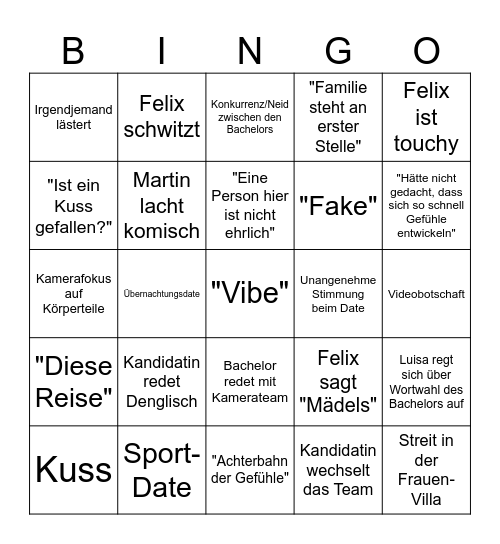 Se Bachelors 2025 Bingo Card