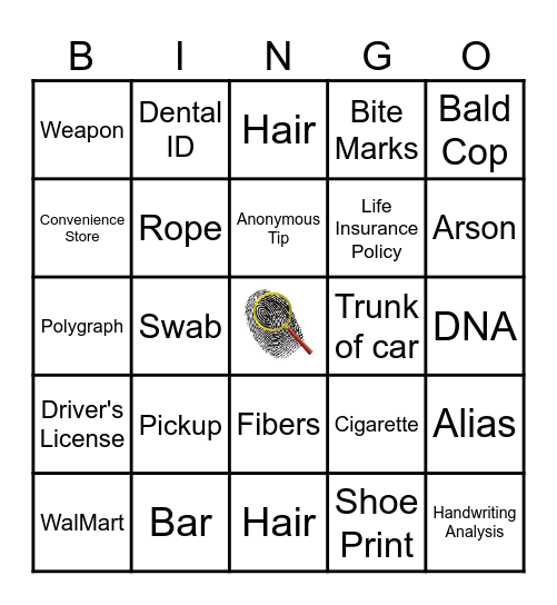 Forensic Files Bingo Card