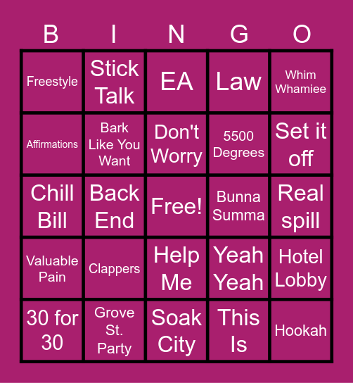 TRAP-BINGO Card