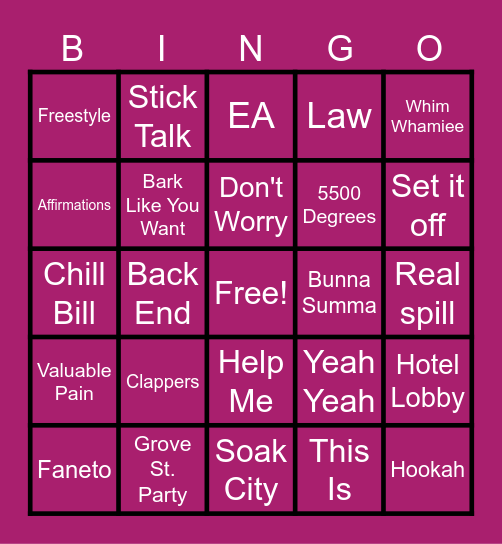 TRAP-BINGO Card