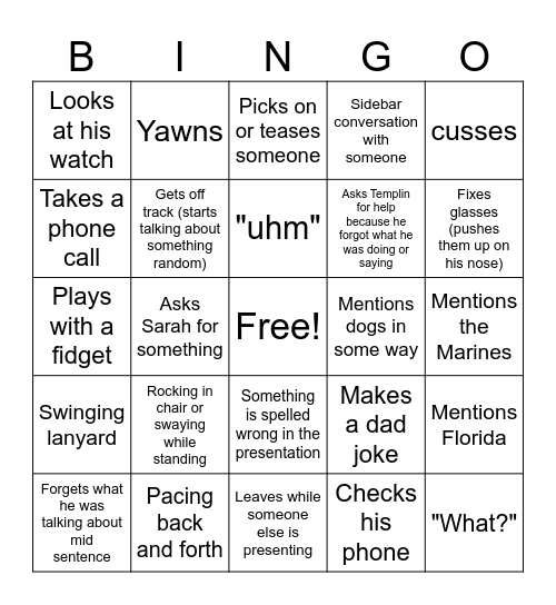 Mr. Merritt BINGO Card