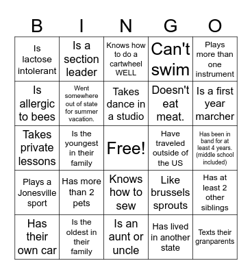 Find Someone Who... Bingo Card