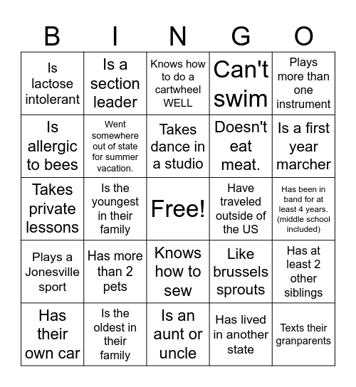 Find Someone Who... Bingo Card