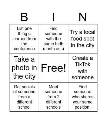 Umich RLC 2025 Bingo Card