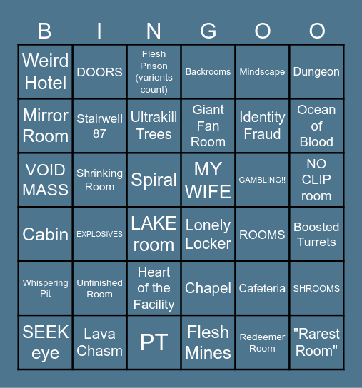 RARE ROOM HUNT Bingo Card