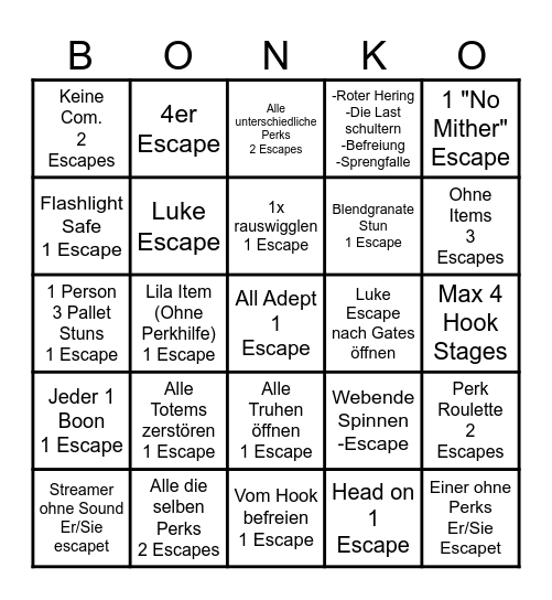 BONKO 2 Bingo Card