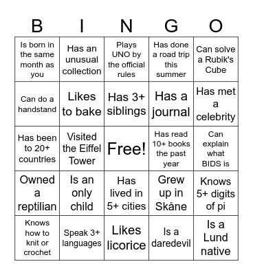 BIDS Bingo Card