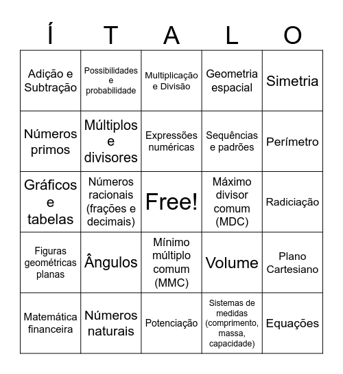 MARISTA Bingo Card