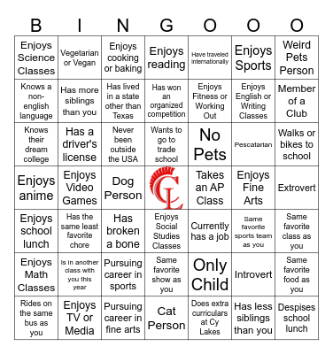 Diversity Bingo Card