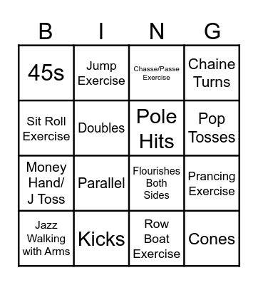 Color Guard BING Bingo Card