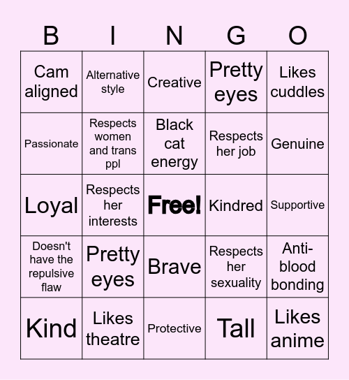 Are you Dottie's type? Bingo Card