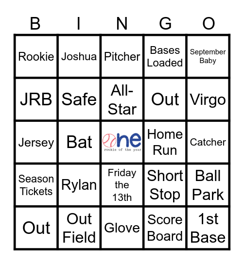 Joshua's Rookie Year Bingo Card