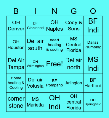 Call Point Bingo Card