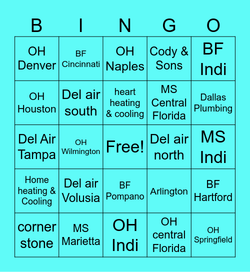 Call Point Bingo Card