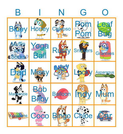 Bluey and... Bingo Card