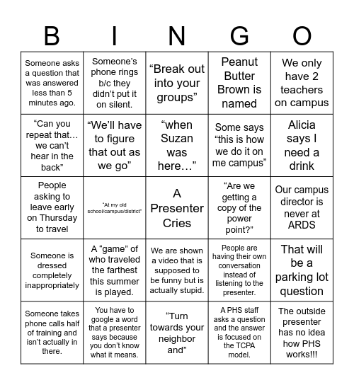 2025 Bingo Card
