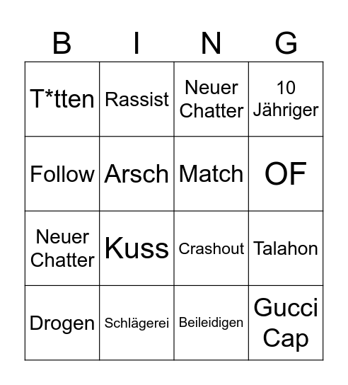 Frankfurt Tinder Bingo Card