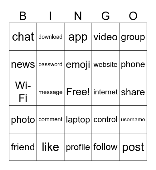 Tech Bingo Card