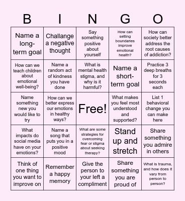 Women's Empowerment Bingo Card