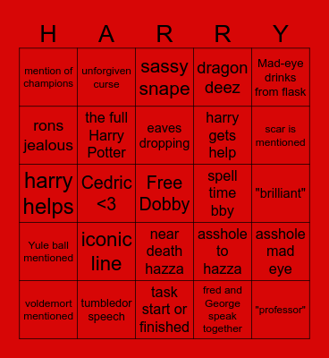 harreh pottah and the goblet of rights Bingo Card
