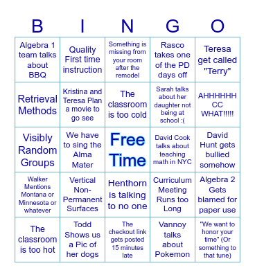 Cypress Creek Bingo (The unofficial one) Bingo Card