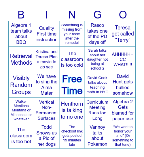 Cypress Creek Bingo (The unofficial one) Bingo Card