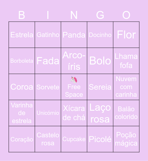 Heloísa 9 anos Bingo Card