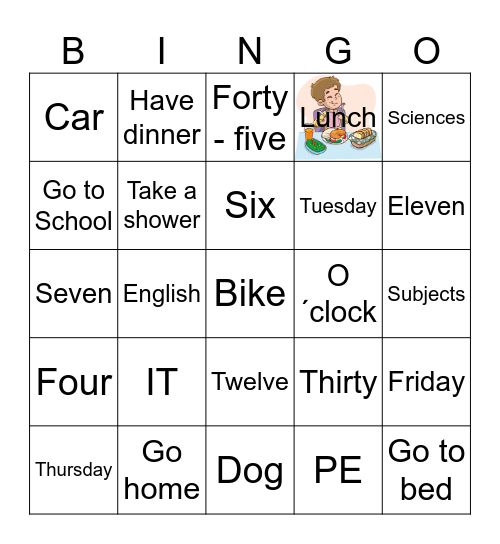 LET´S PRACTICE VOCABULARY! Bingo Card