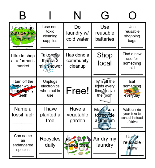 Intro to Environmental BINGO Card