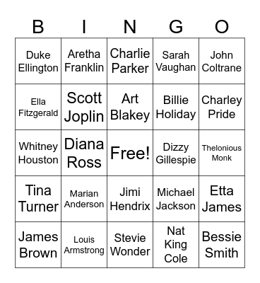 Black History Bingo Card