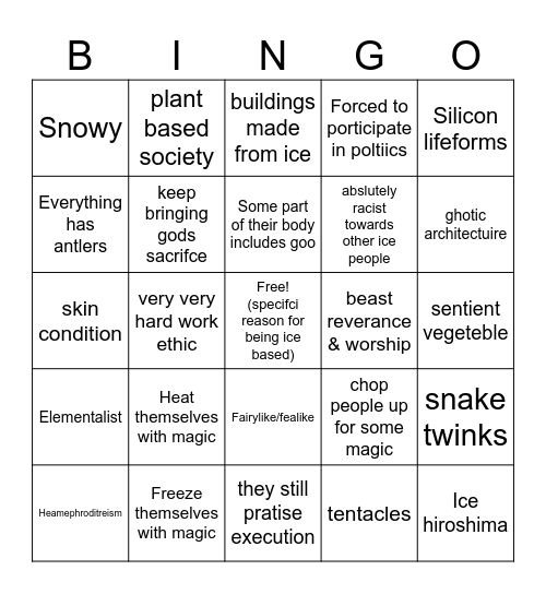 New Poltical Nation Bingo Card