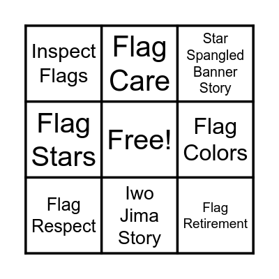 Flag Bingo Card