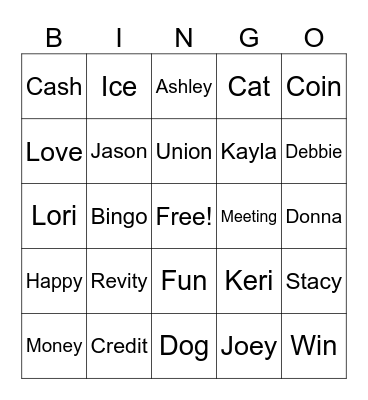 Revity Bingo Card